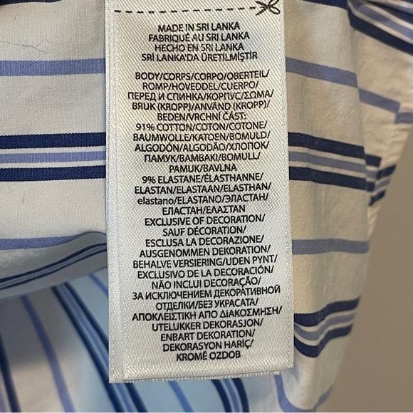 Ralph Lauren Mens Classic Fit Long Sleeve Button Shirt Blue Stripe M 15.5 - Picture 4 of 4